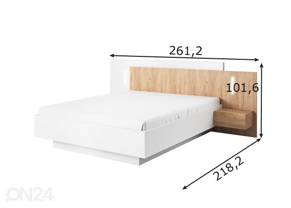 Кровать с ящиком Olivia 160x200 cm + прикроватные тумбы размеры