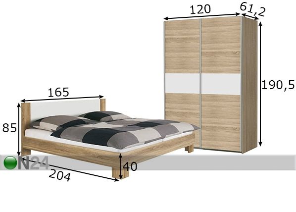 Кровать 160x200 cm + шкаф платяной размеры