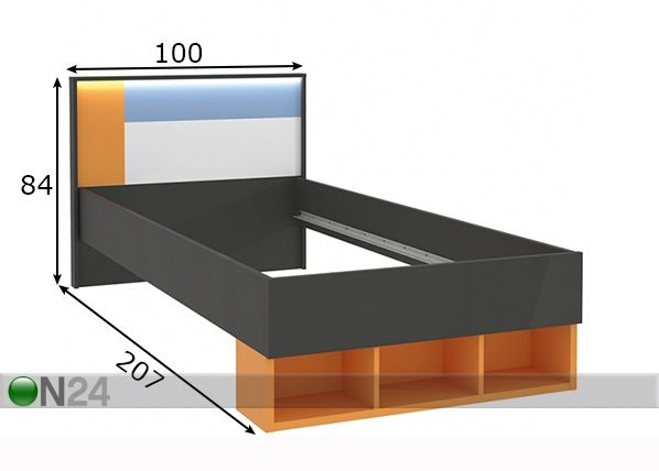 Кровать 90x200cm размеры