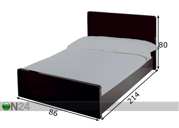 Кровать Ambra 80x200 cm размеры