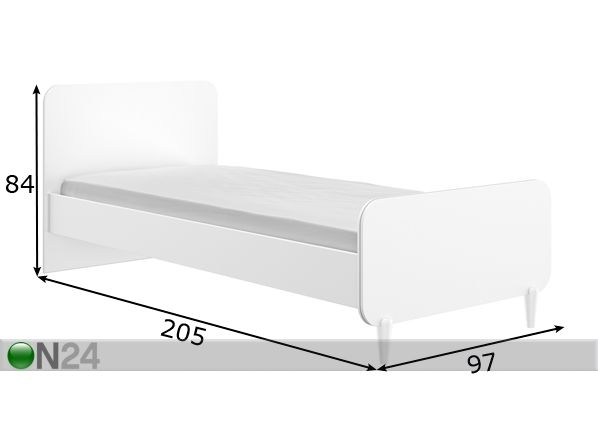Кровать April 90x200 cm размеры