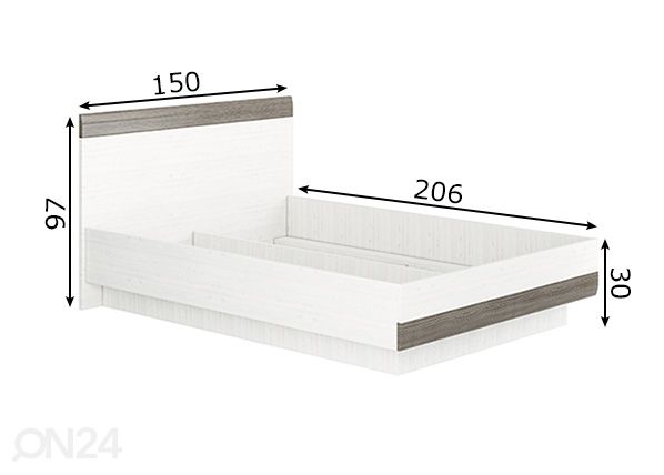 Кровать Bianca 140x200 cm размеры
