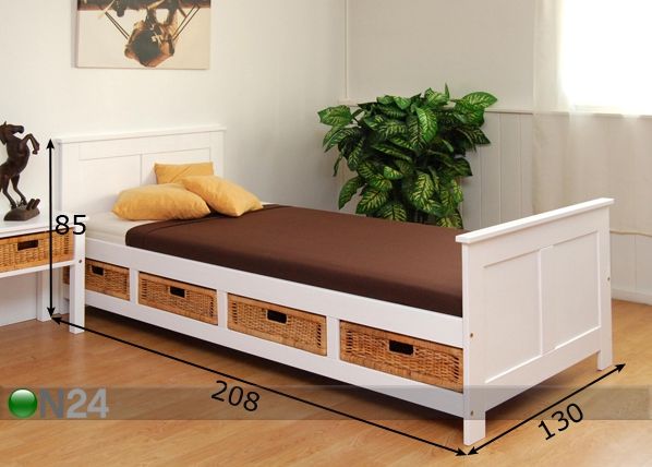 Кровать Britt 120x200 cm + 4 ящика размеры