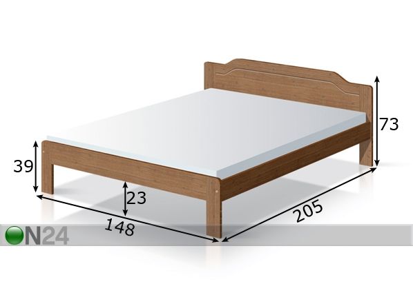 Кровать Classic 3 берёза 140x200 cm размеры