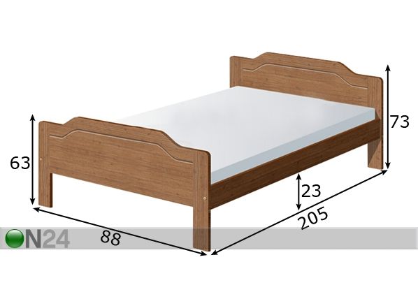 Кровать Classic 3 берёза 80x200 cm размеры