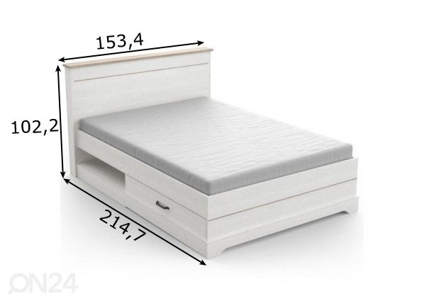 Кровать Cottage 140x190/200 cm, кронберг/белый размеры