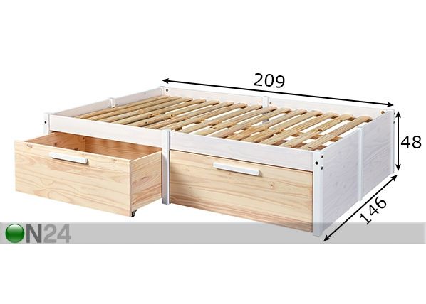 Кровать Ebbo 140x200 cm размеры