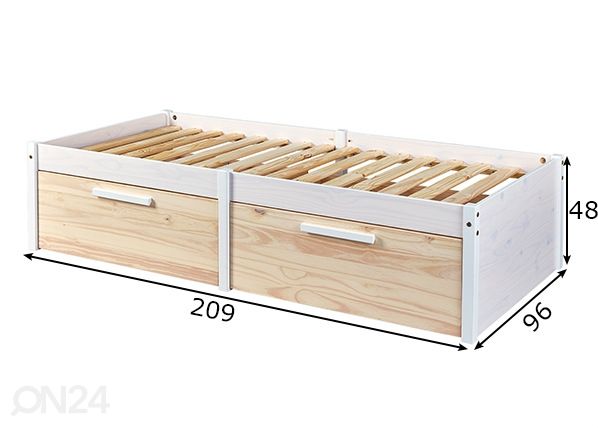 Кровать Ebbo 90x200 cm размеры
