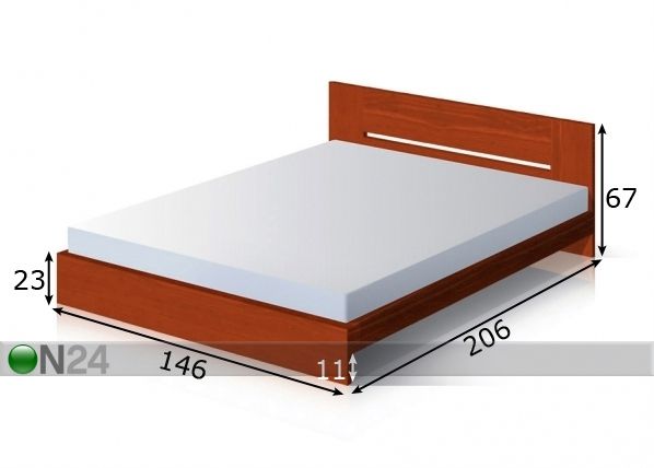Кровать Eco 140x200 cm размеры