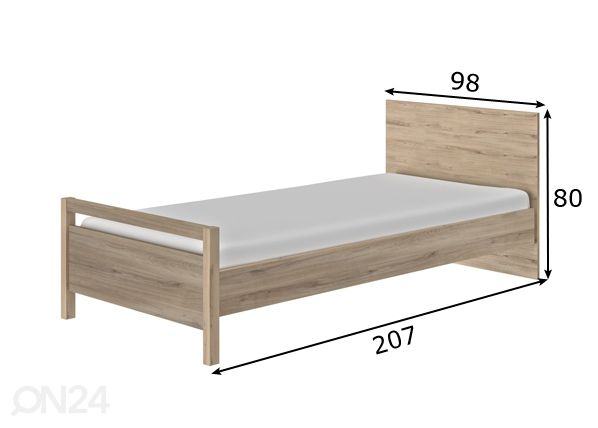 Кровать Ethan 90x200 cm размеры