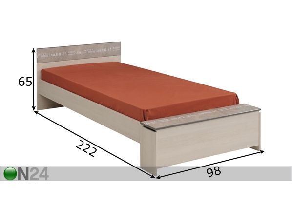 Кровать Hipster 90x200 cm + ящик размеры