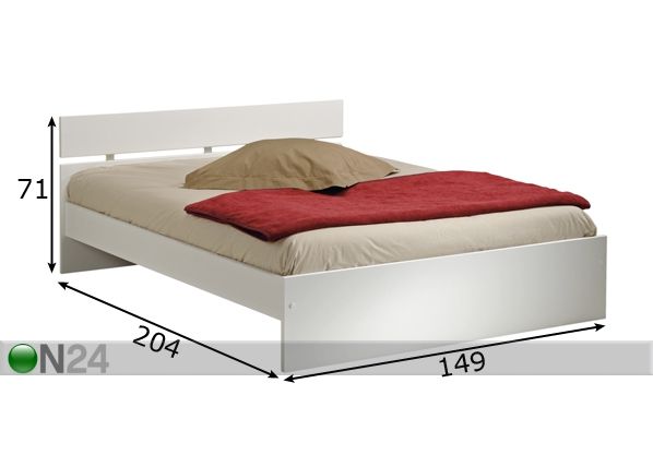 Кровать Initial 140x200 см белый размеры