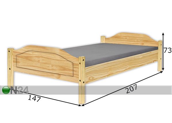 Кровать Karlo 140x200 cm размеры