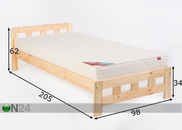 Кровать Kristina 90x200 cm размеры