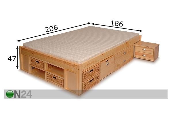 Кровать Lunia 180x200 cm размеры