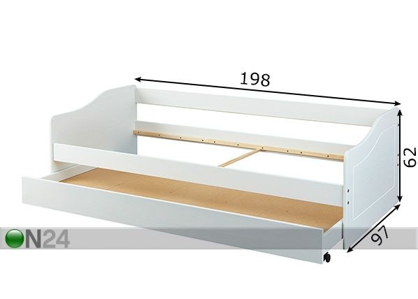 Кровать Malte 90x190 cm размеры