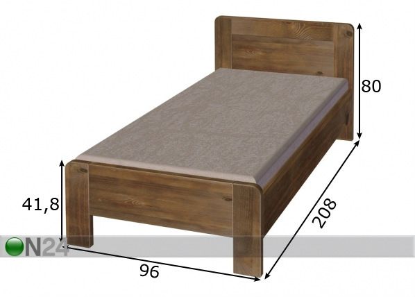 Кровать Maria 90x200 cm размеры