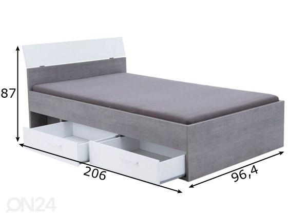 Кровать Miapiace 90x200 cm размеры