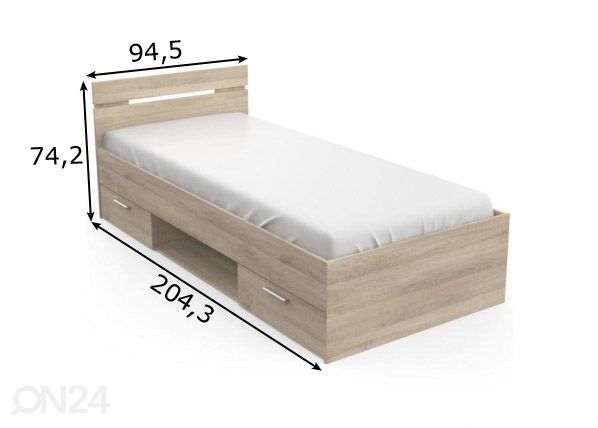 Кровать Michigan 90x200 cm, кронберг размеры