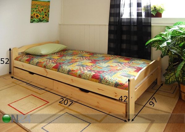 Кровать Nicole 90x200 cm размеры
