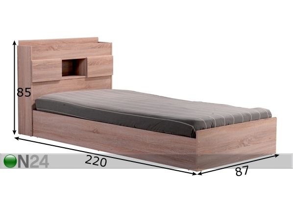 Кровать Osaka 80x200 cm размеры