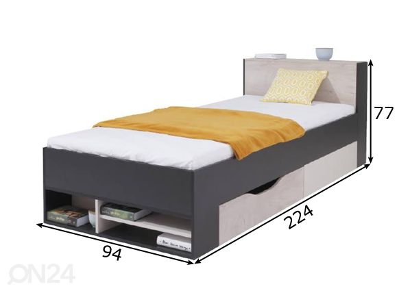 Кровать PL14 90x200 cm размеры