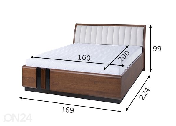 Кровать Porti 160x200 cm размеры