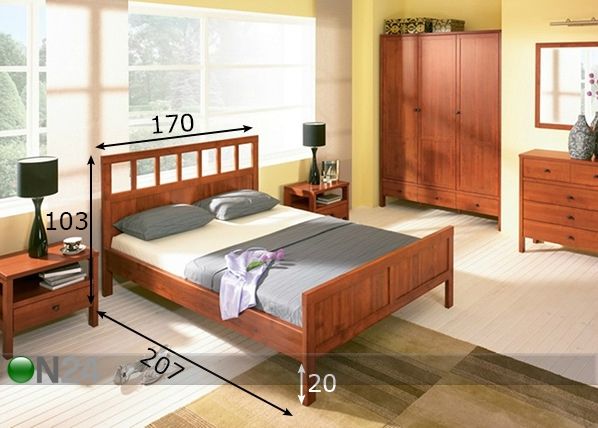 Кровать Rosso 160x200 cm размеры