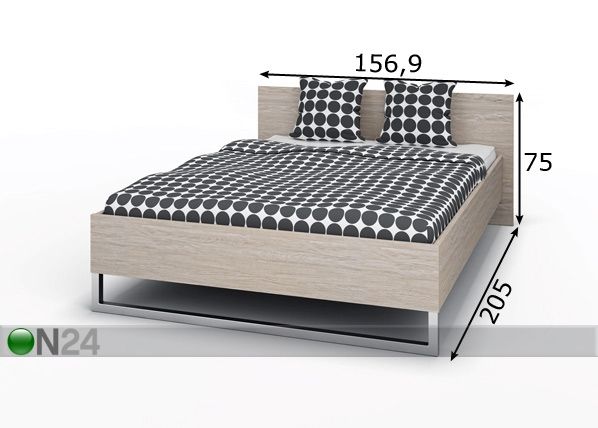 Кровать Style + матрас Inter Bonnel 140x200 cm размеры