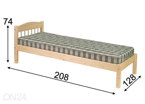 Кровать Tiina 120x200 cm размеры