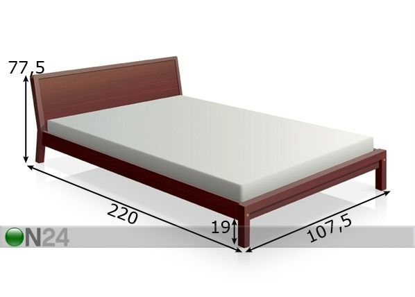Кровать Tobi берёза 100x200 cm размеры