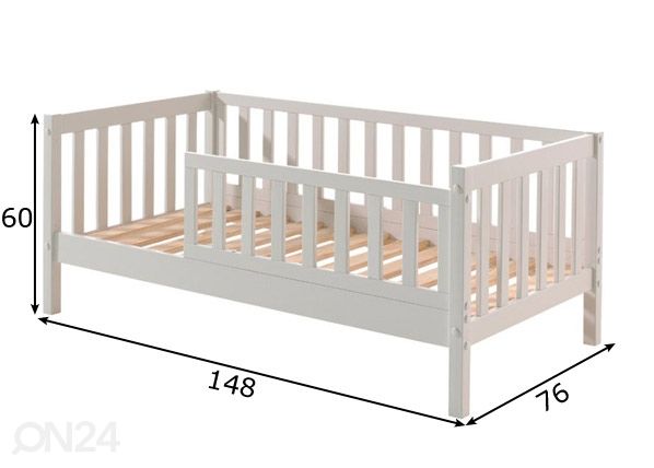 Кровать Toddler 70x140 cm, белый размеры