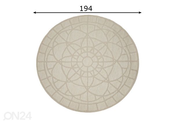 Круглый коврик Tondo Ecru Ø194 cm размеры