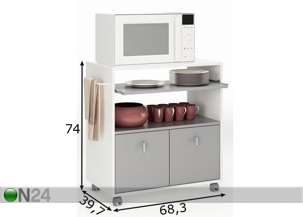 Кухонный шкаф на колёсах Arpege размеры