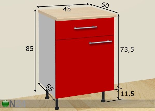 Кухонный шкаф 45 cm размеры
