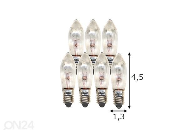 Лампочки Е10 3 Вт (7шт) размеры