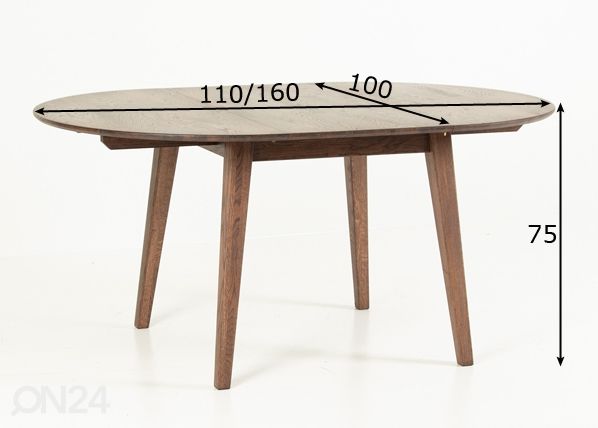 Лбеденный стол 100x110/160 cm размеры