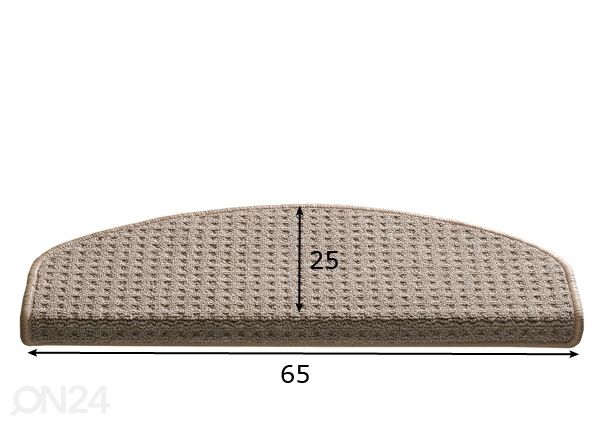Лестничный коврик для ступеньки Rimini 25x65 см размеры