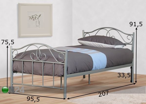 Металлическая кровать Alexandra 90x200 cm размеры