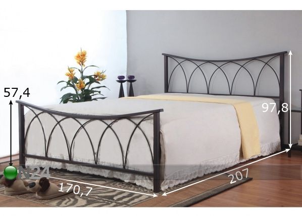 Металлическая кровать Celine 160x200 см размеры