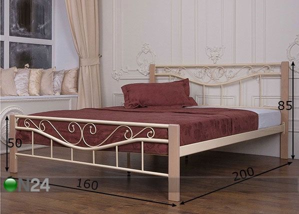 Металлическая кровать Corso 160x200 cm размеры