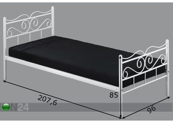 Металлическая кровать Jeanette 90x200 cm размеры