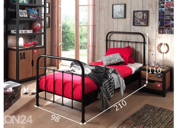 Металлическая кровать New York 90x200 cm размеры