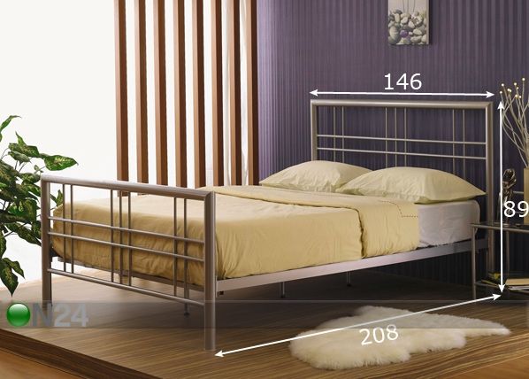 Металлическая кровать Paxos 140x200 см размеры