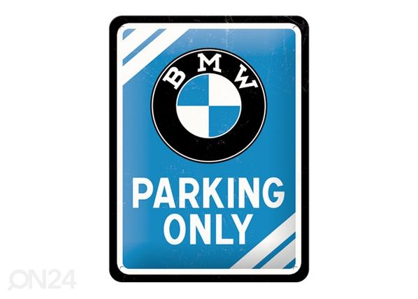 Металлический постер в ретро-стиле BMW Parking Only 15x20 cm