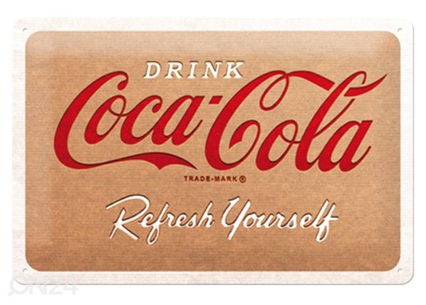 Металлический постер в ретро-стиле Coca Cola - Cardboard Logo 20x30 см