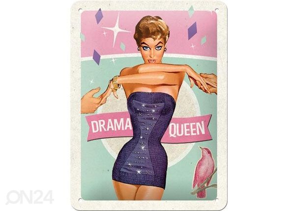 Металлический постер в ретро-стиле Drama Queen 15x20cm