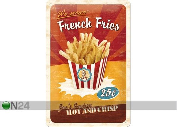 Металлический постер в ретро-стиле French Fries 20x30cm