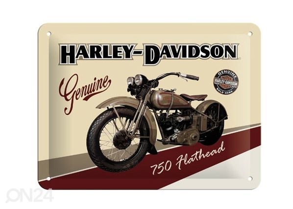 Металлический постер в ретро-стиле Harley-Davidson 750 Flathead 15x20 cm
