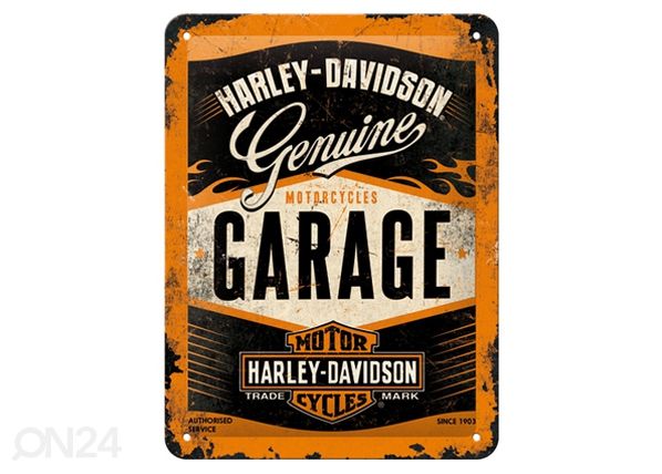Металлический постер в ретро-стиле Harley-Davidson Garage 15x20 cm